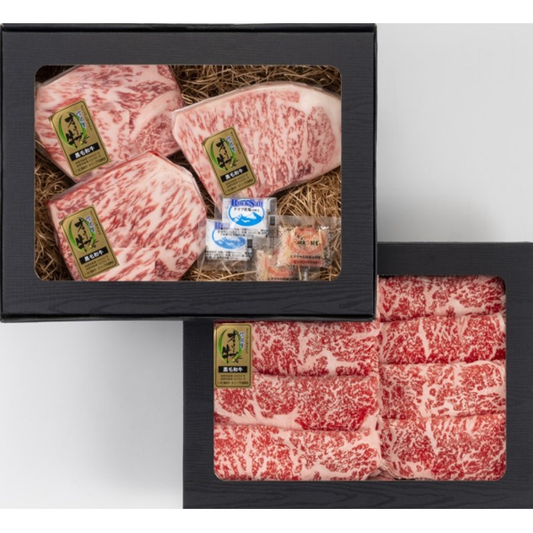 Olive Beef (Gold Label A5 grade) Steak & Sukiyaki Set