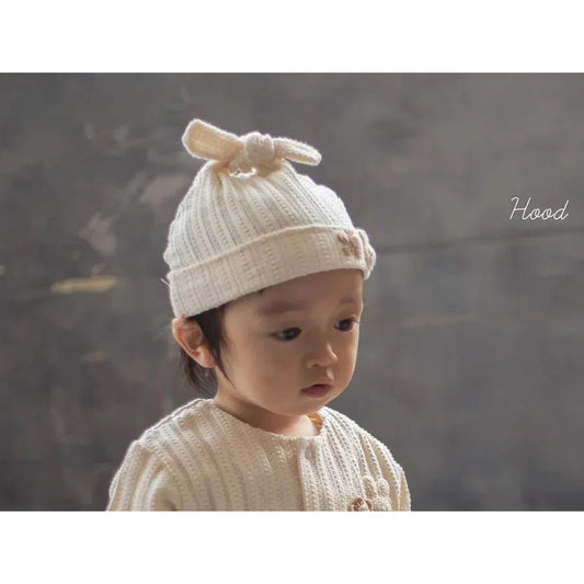 Beanie/Hand-knit Bear, Rabbit